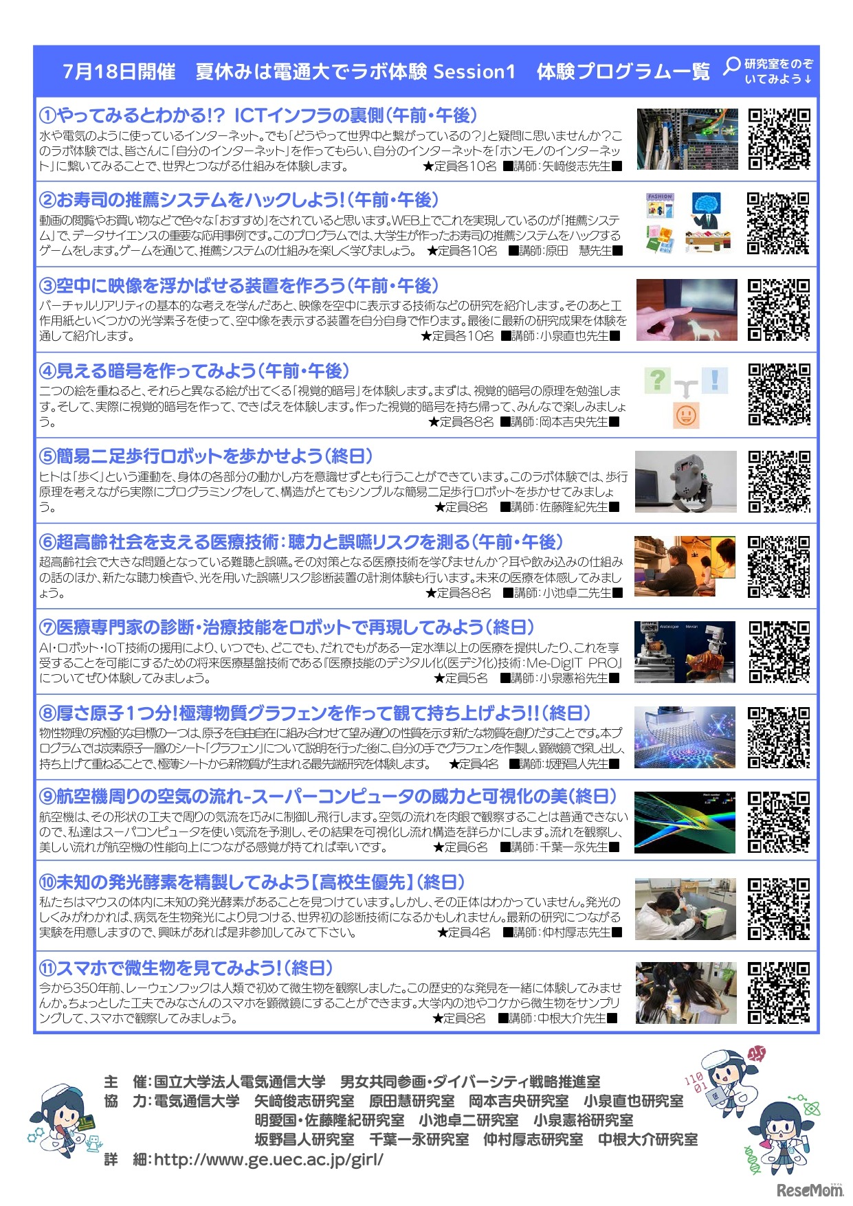 夏休みは電通大でラボ体験 Session1