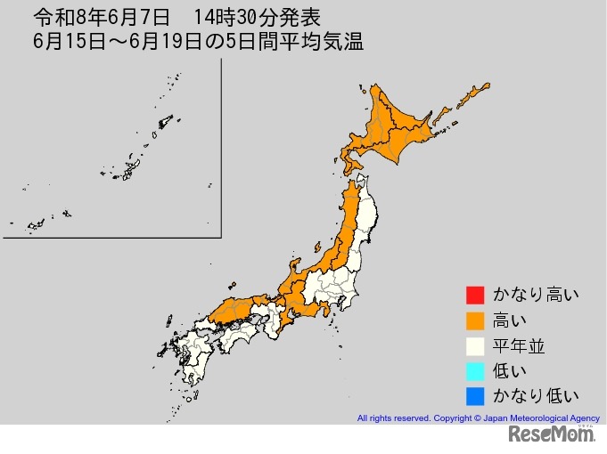 2週間気温予報