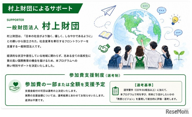 村上財団によるサポート