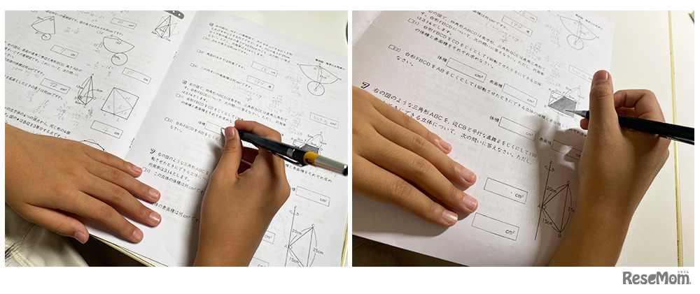 一方向から照らすスタンドライト（右）と違って、「MindDuo 2」（左）は手の影ができない