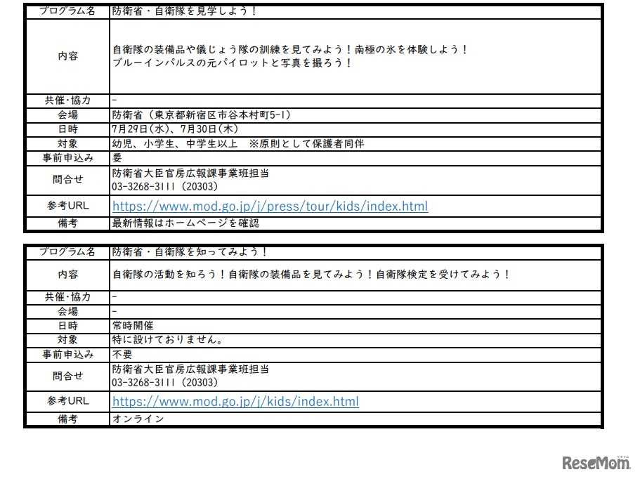 防衛省 2026年度こども霞が関見学デー