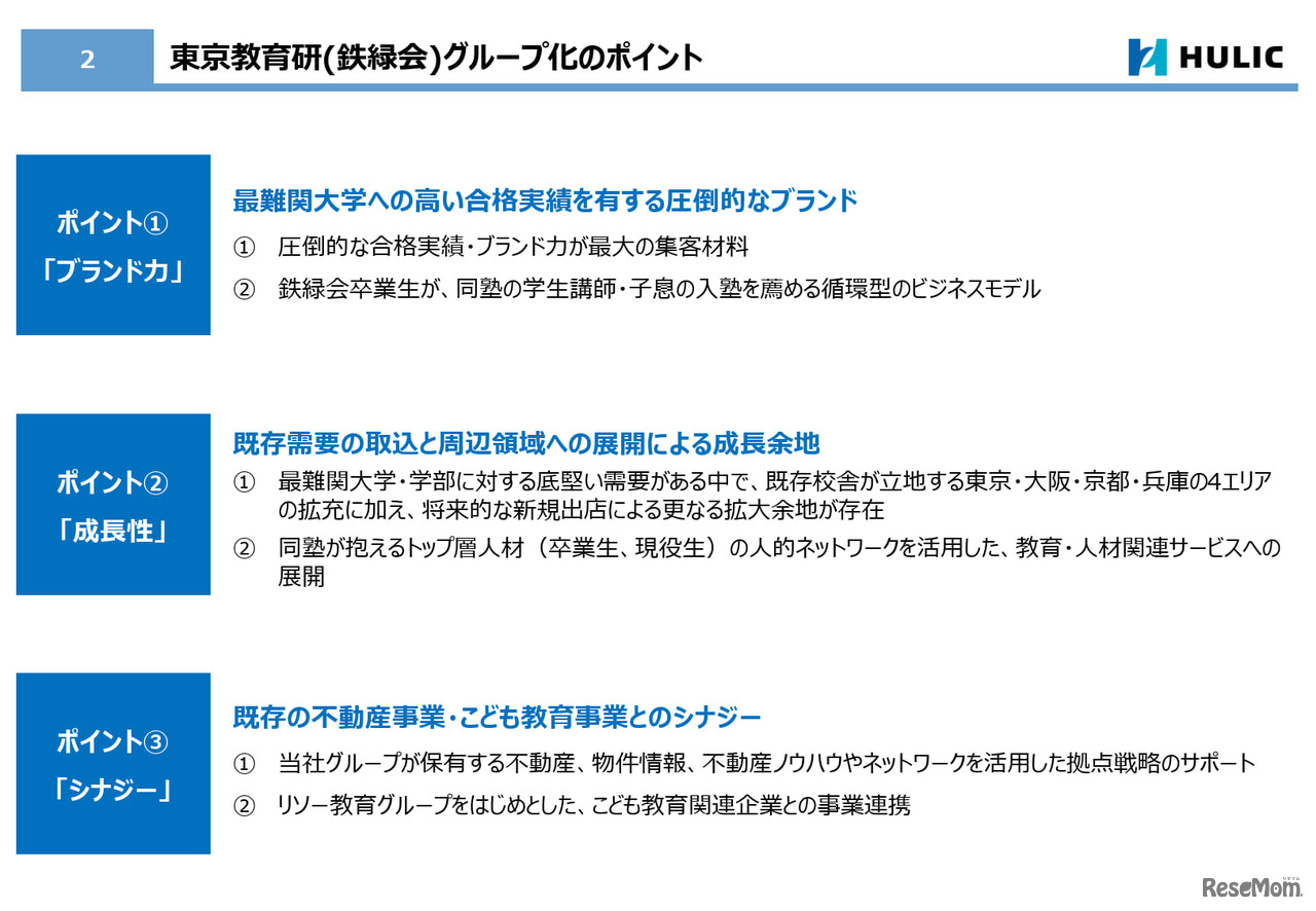 東京教育研（鉄緑会）グループ化のポイント