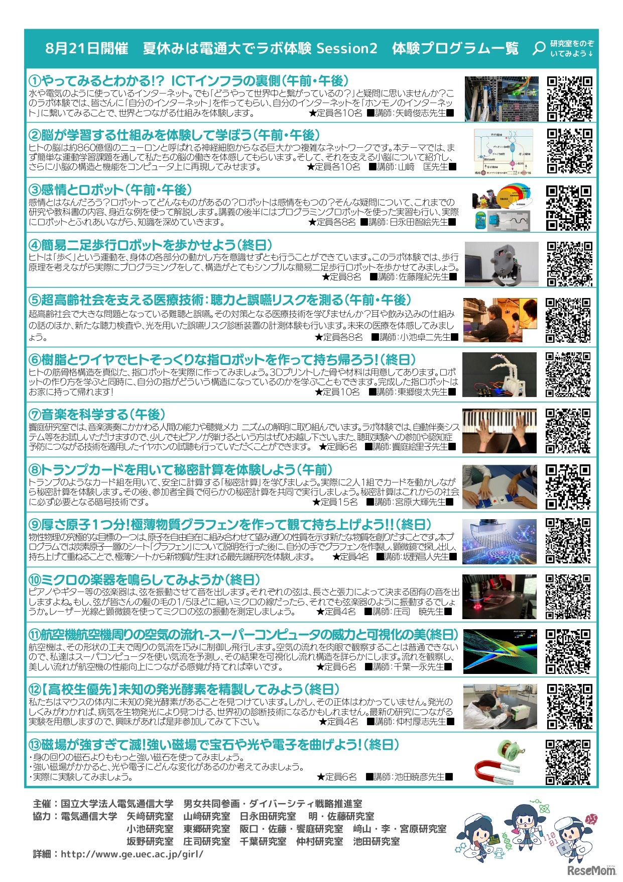 夏休みは電通大でラボ体験 Session2