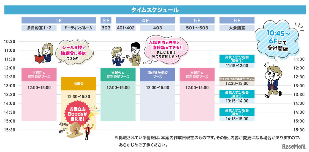 滋賀会場タイムテーブル