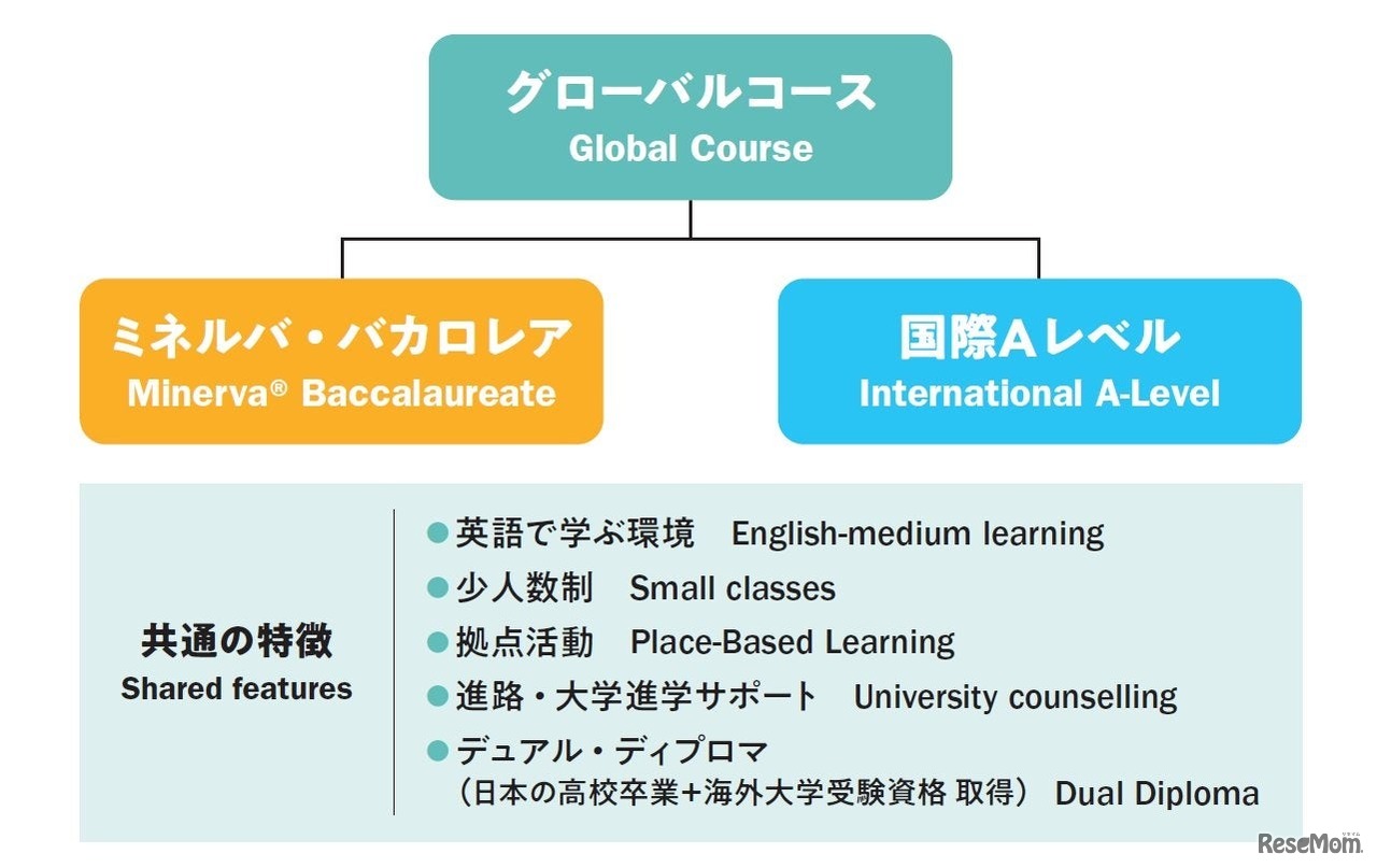 ドルトンX学園高等学校 グローバルコース構成図