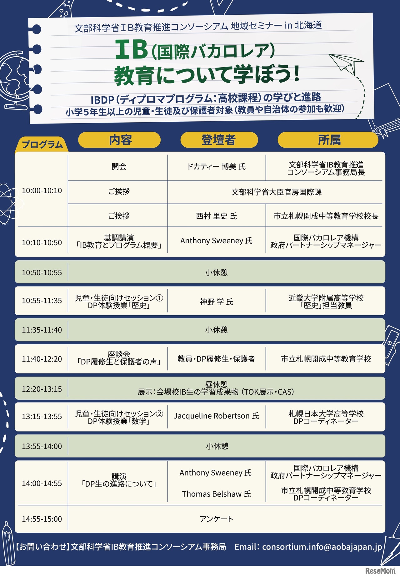 当日のプログラム