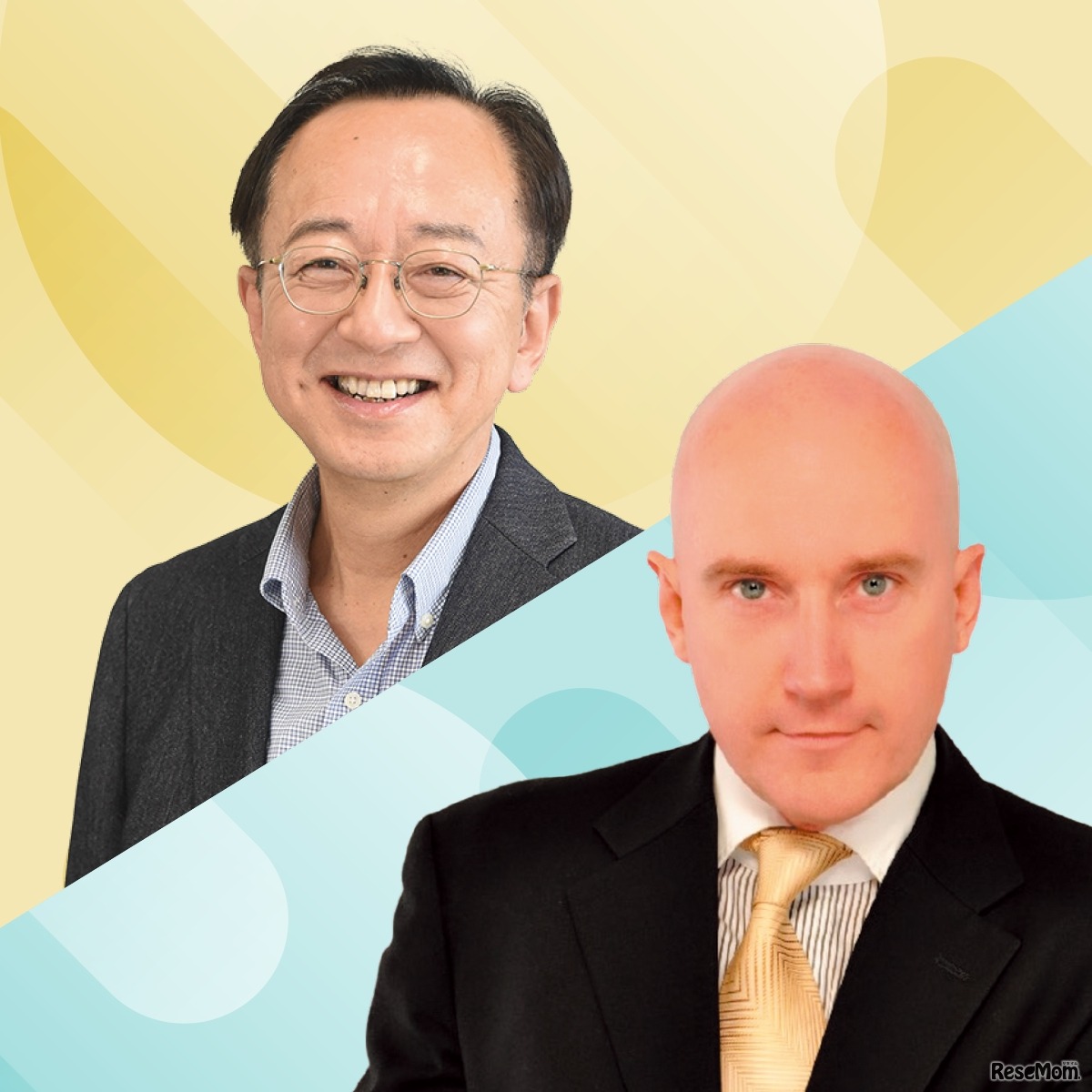 阿野幸一先生（NEW HORIZON編集代表）とスチュアート・オーさん（俳優）