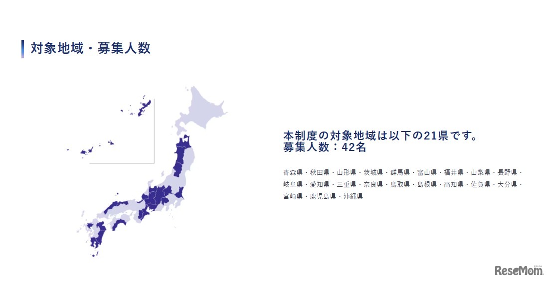 対象地域・募集人数