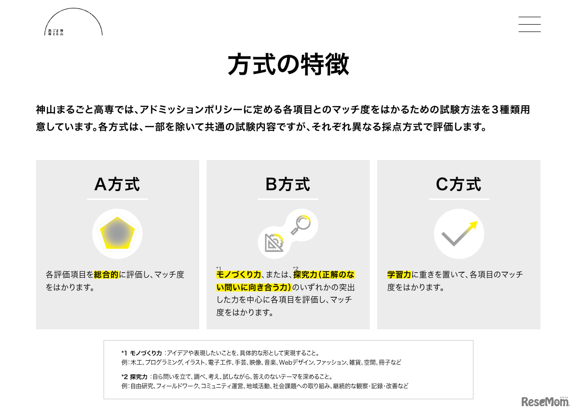 2027年度入試 方式の特徴
