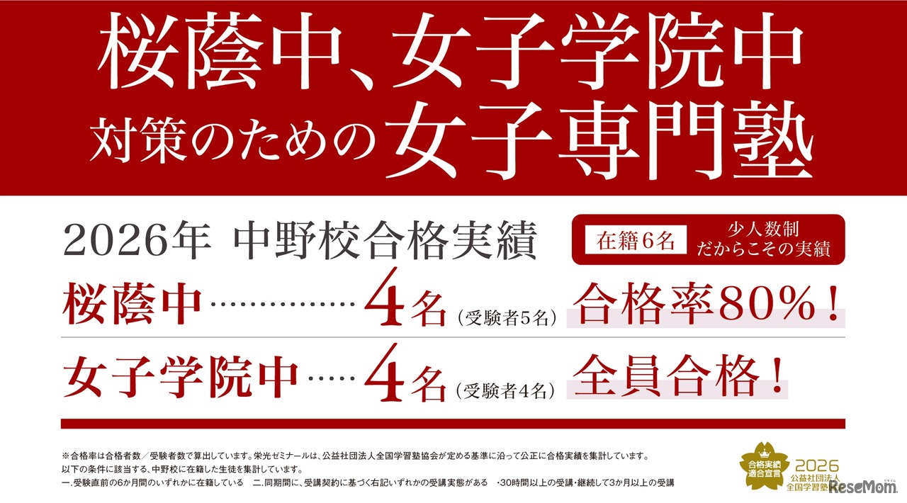 栄光ゼミナール中野校 最難関女子中学受験専門館