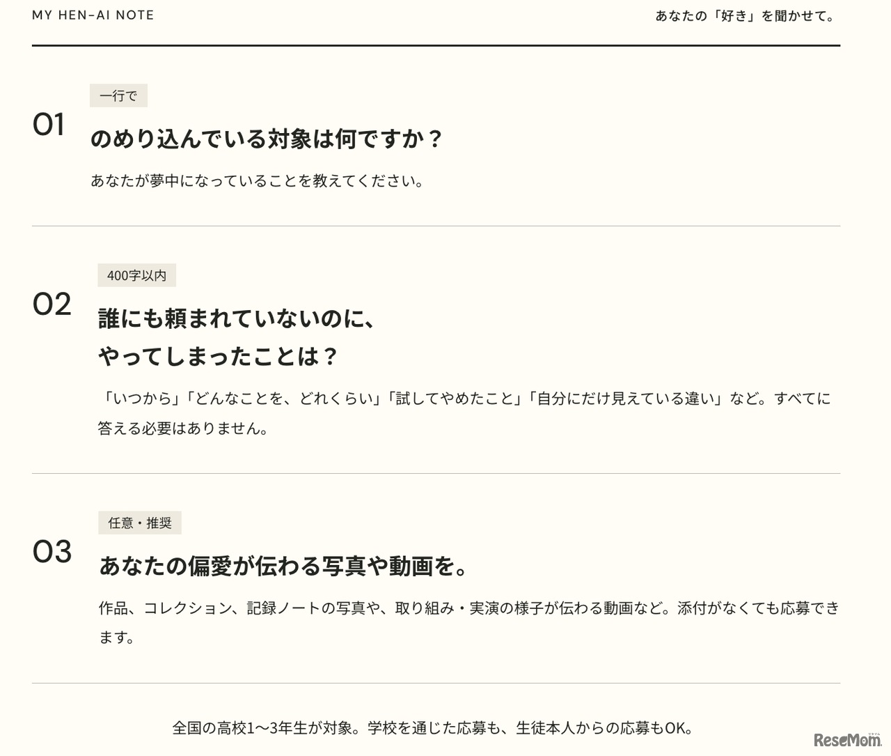 応募内容