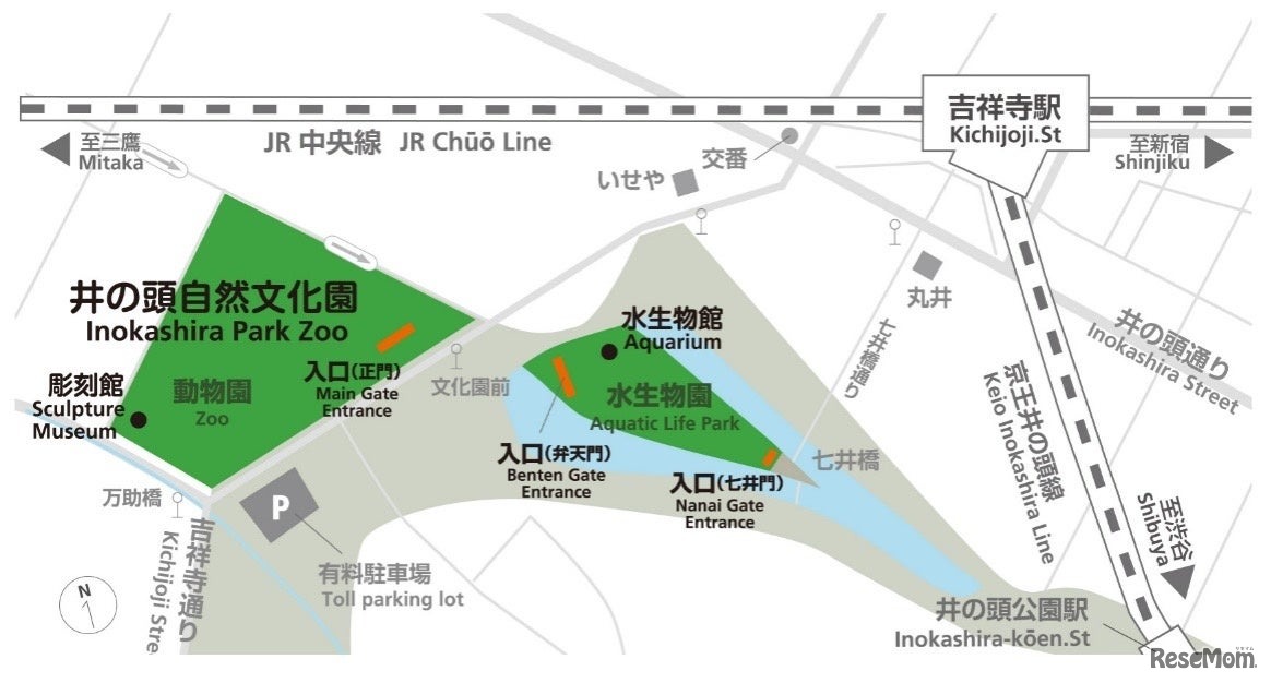 入退園門の位置