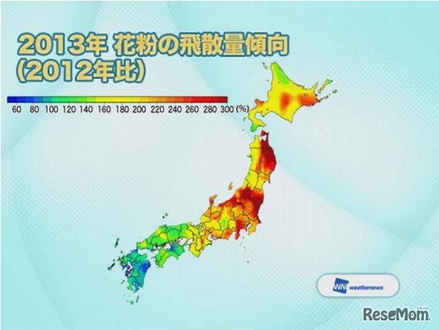 2013年花粉飛散傾向