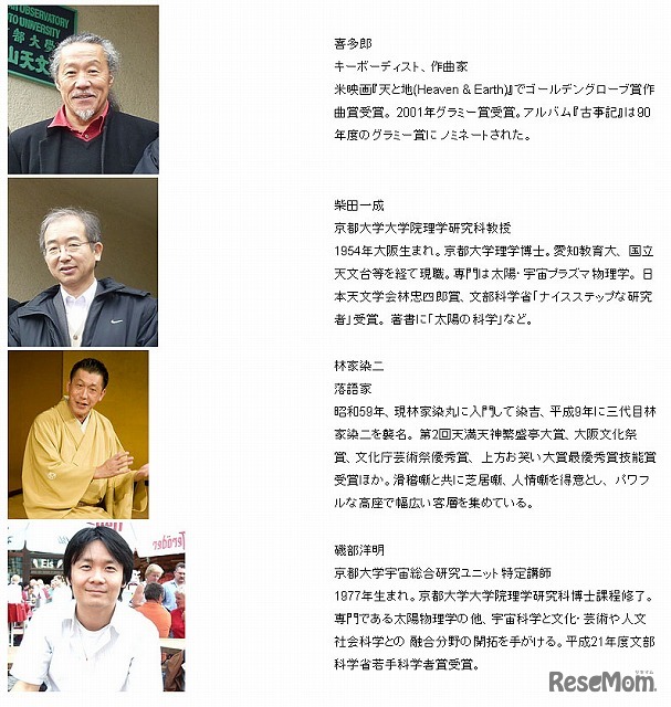 11月24日・音楽と語りで楽しむ古事記と宇宙の講演者・出演者プロフィール