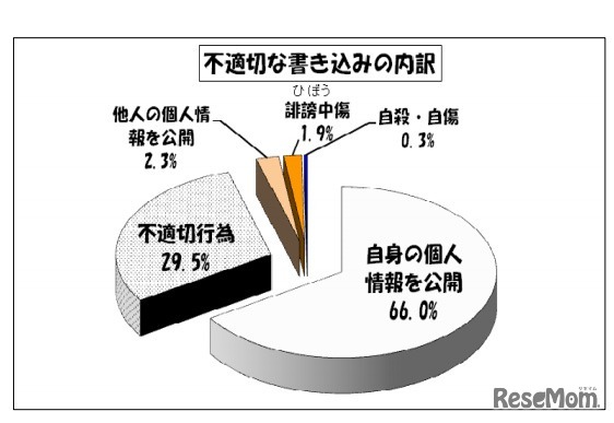 不適切な書込みの内訳