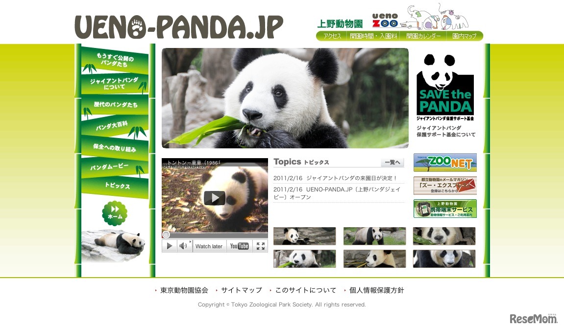上野動物園のパンダ情報サイト「UENO-PANDA.JP」