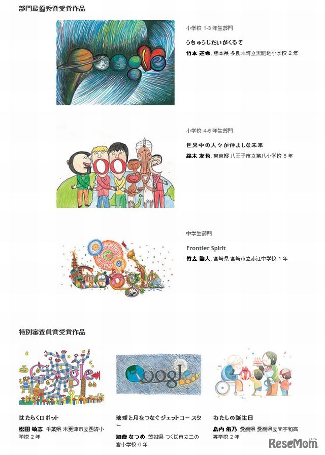 部門最優秀賞・特別審査員賞受賞作品