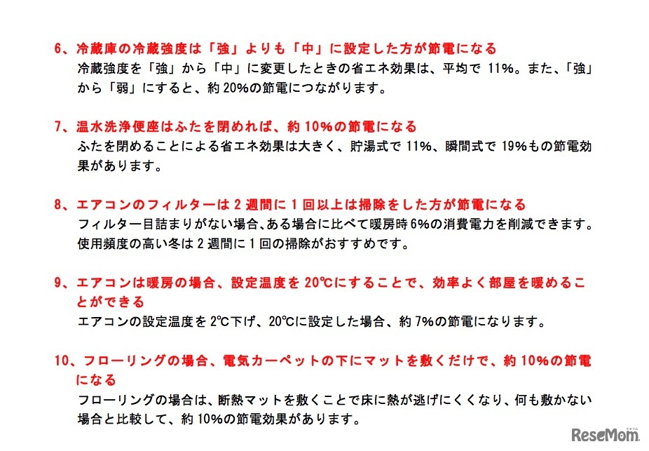 チェックリスト「節電力検定」解説