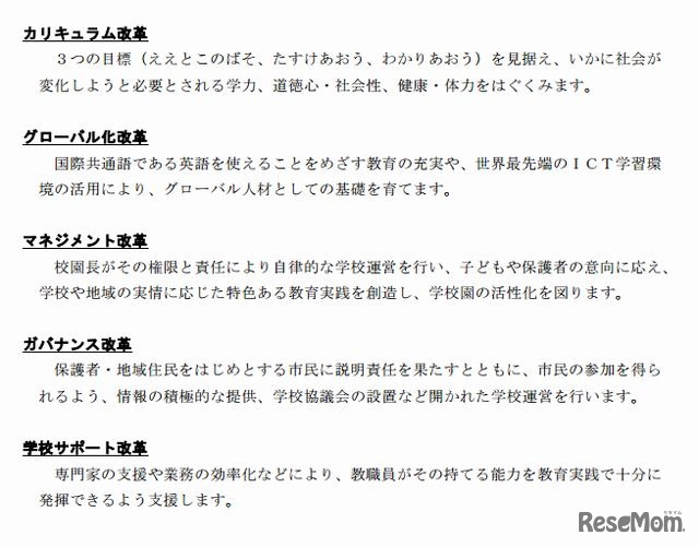 教育改革の方向性5点