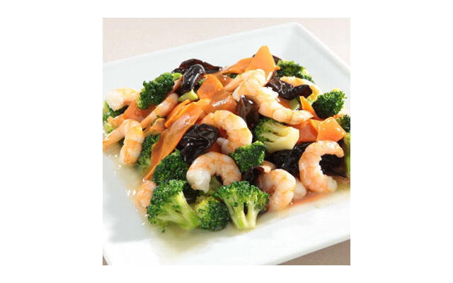 「本格10分手料理（食材キット）」の一例 「海老とブロッコリーの塩炒め」￥798（3人前/450g）