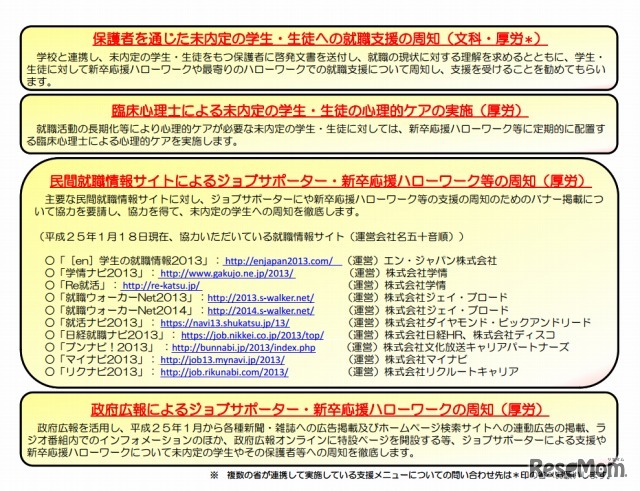 未内定就活生への集中支援2013
