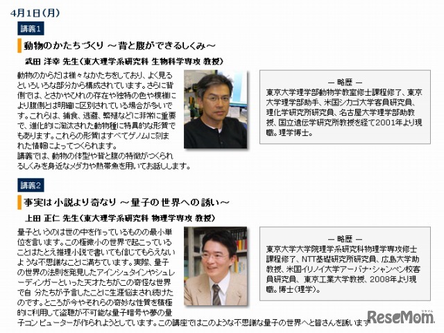 高校生のための春休み講座2013・初日の講義内容