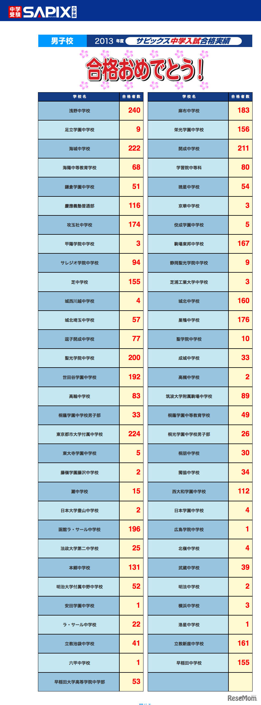 SAPIX小学部：男子校
