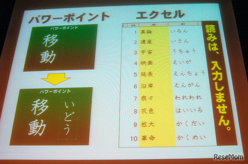 Excelなら読みの入力は不要