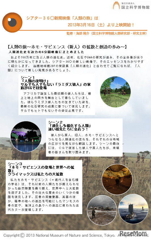 国立科学博物館・シアター36○の新規映像「人類の旅」