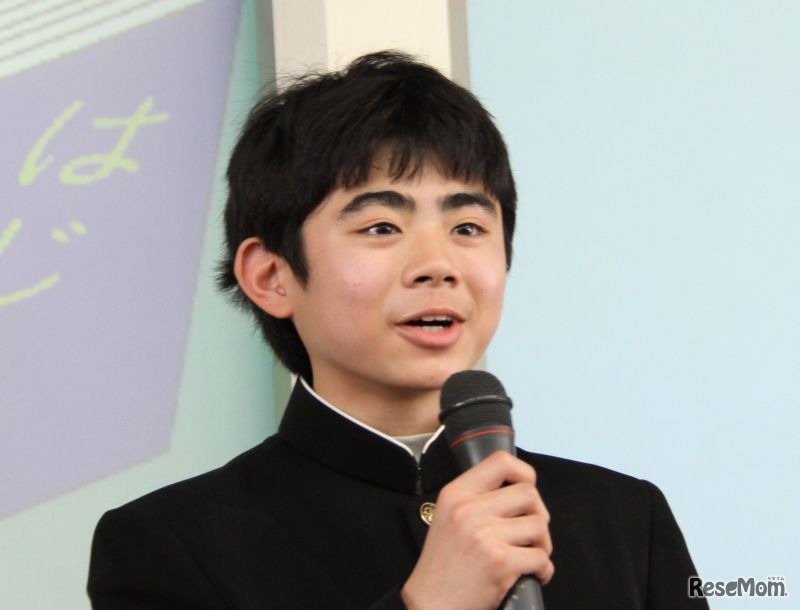 受賞の喜び語る宇野君