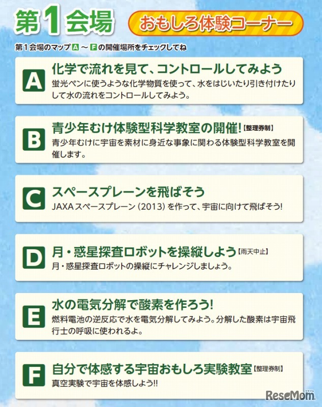 おもしろ体験コーナー（第1会場）