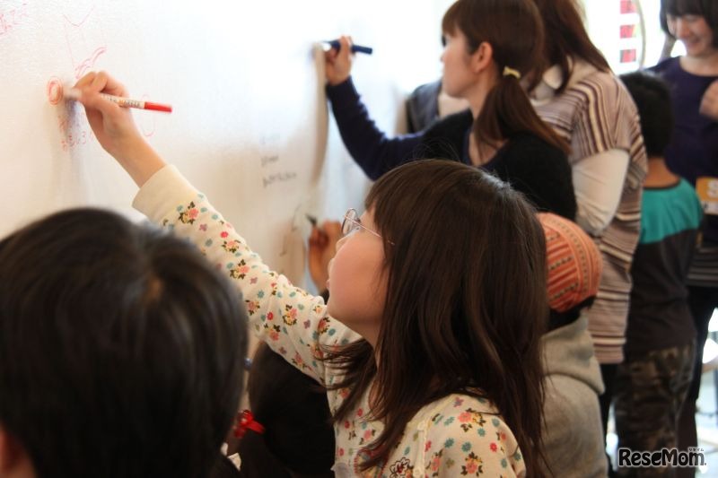 よかった点、もっとこうしたかった点をボードに書き出す