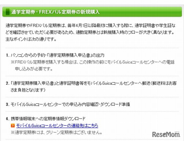 通学定期券の新規購入方法