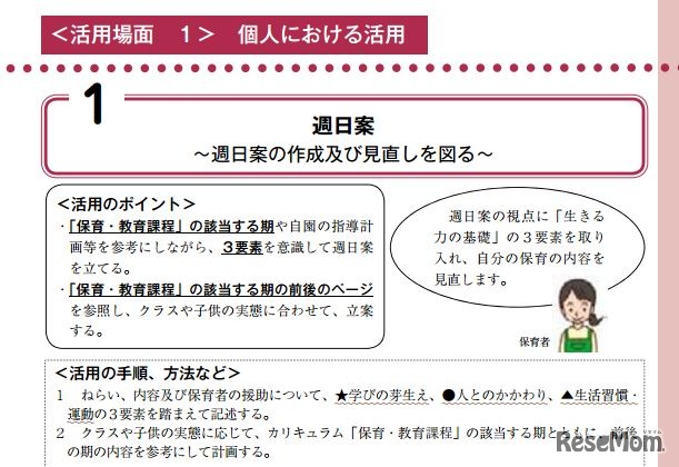個人における活用（一部）