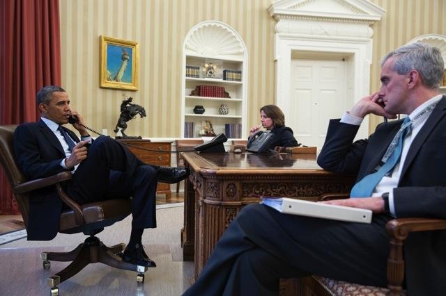 オバマ大統領（向かって左）