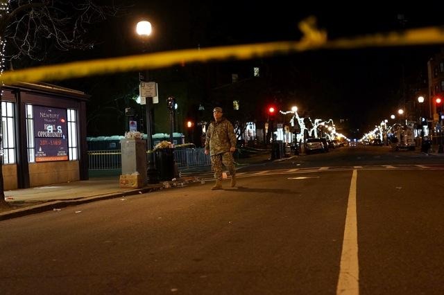 爆発後のボストン・マラソン会場（4月16日）