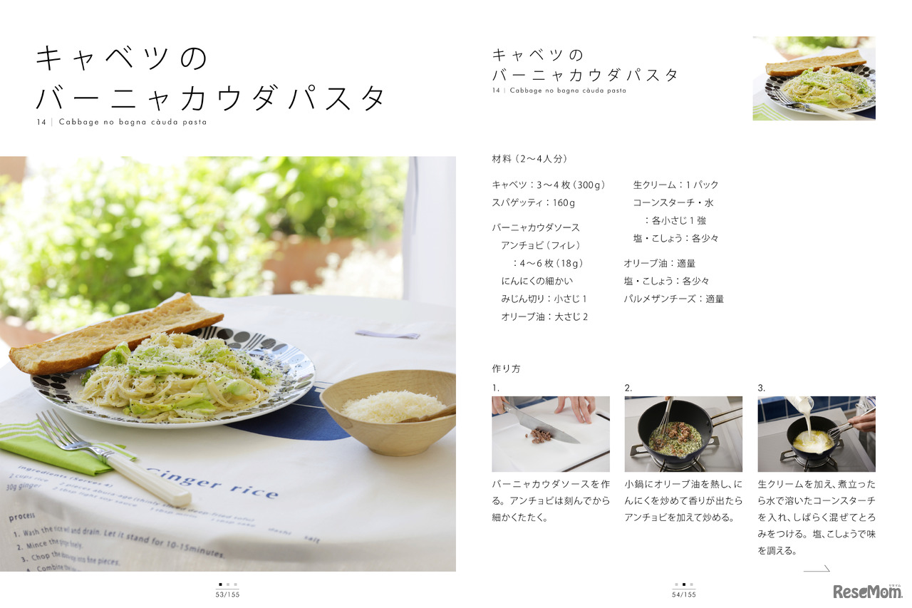 キャベツのバーニャカウダパスタ