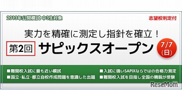 第2回サピックスオープン