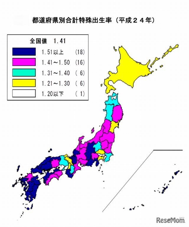 都道府県別合計特殊出生率