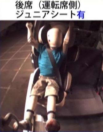 ジュニアシートの必要性を検証した衝突テスト