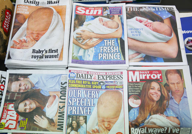 プリンス・ジョージの誕生を報じる海外メディア -(C) Getty Images