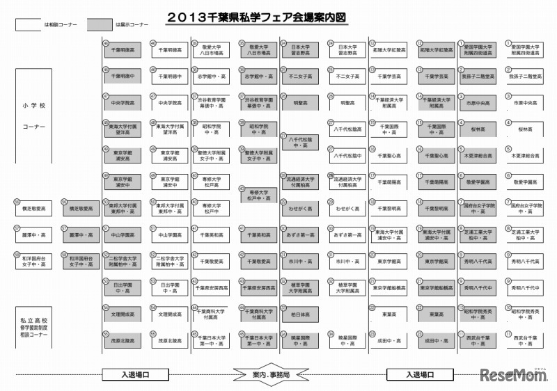2013千葉県私学フェア会場案内図