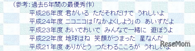 過去5年間の最優秀作