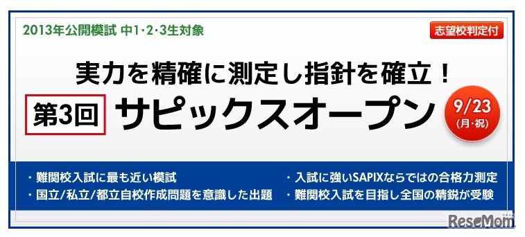 第3回サピックスオープン