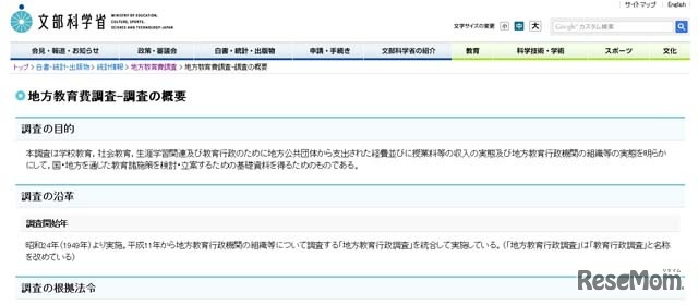 地方教育費調査について