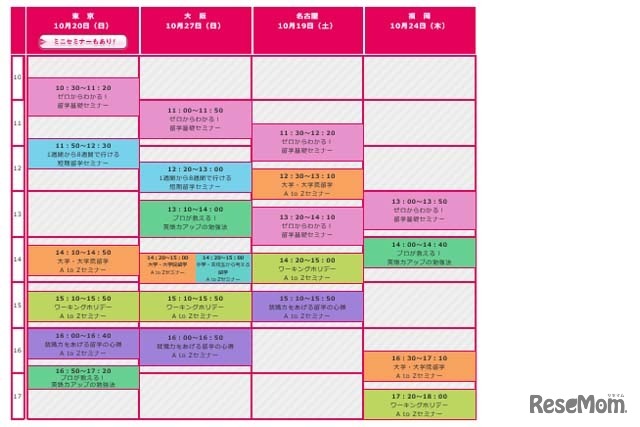 セミナータイムテーブル