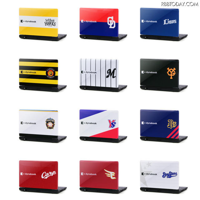 プロ野球12球団オリジナルの天板デザイン（ディスプレイオープン時） プロ野球12球団オリジナルの天板デザイン（ディスプレイオープン時）