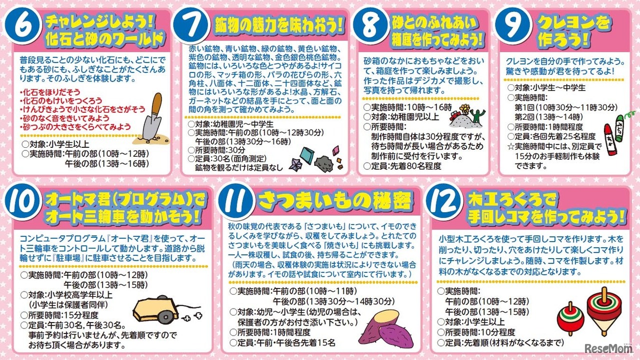 教育大へ行ってみよう！　サイエンス・ものづくり・音楽・体験教室（企画内容）