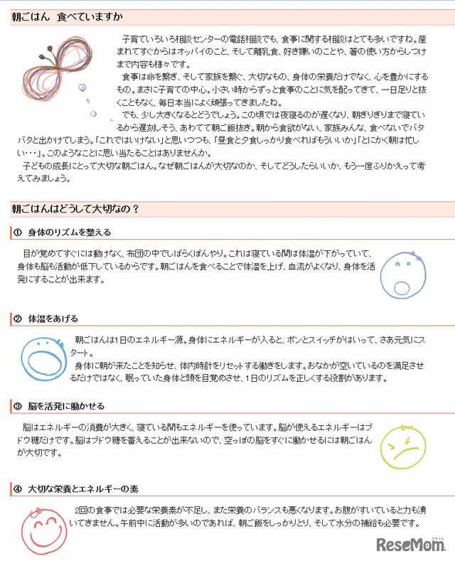 第35号コラム「朝ごはん、食べていますか？」