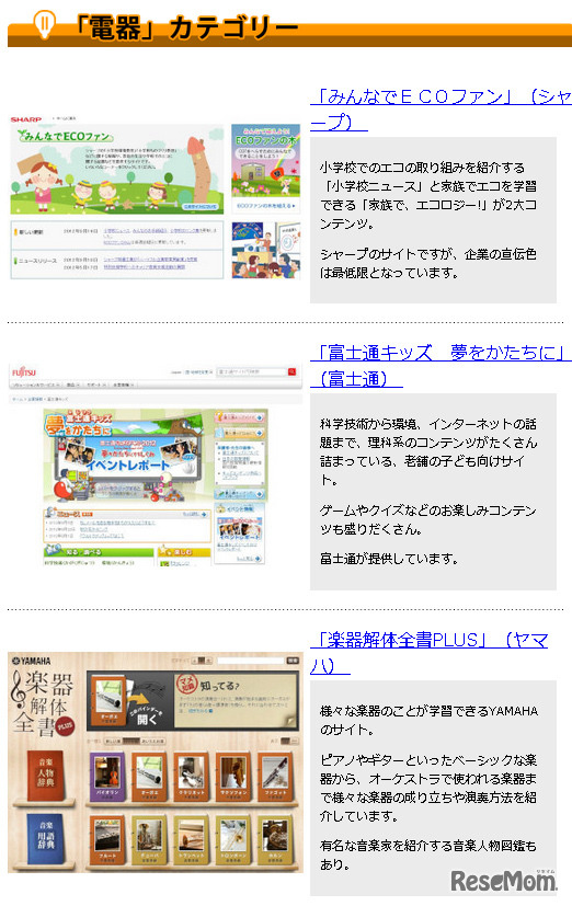 電器カテゴリー